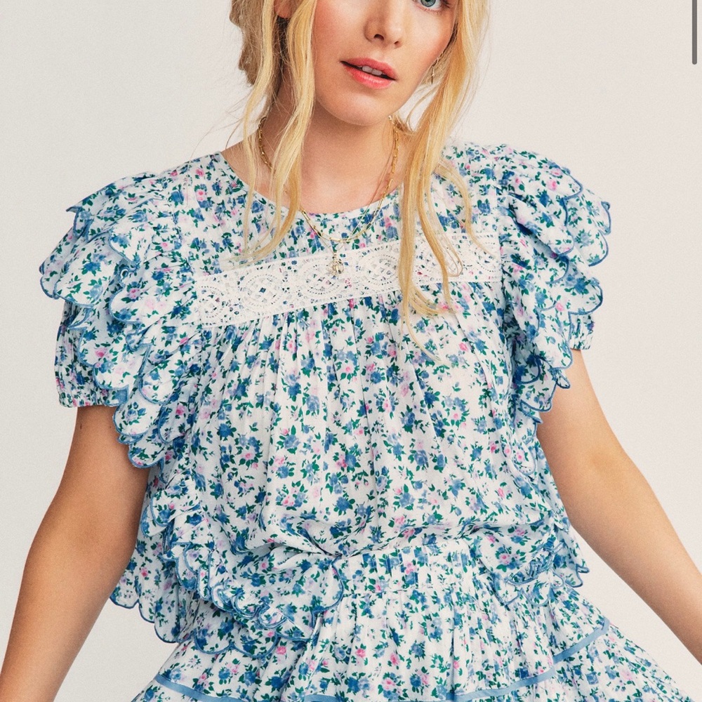 LoveShackFancy ruffle blouse